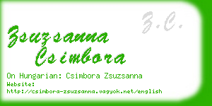 zsuzsanna csimbora business card
